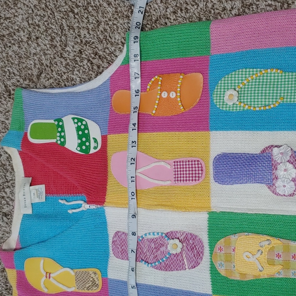 VTG Susan Bristol Sweater Vest 2000 Flip Flops Women's Size Medium - Picture 4 of 6